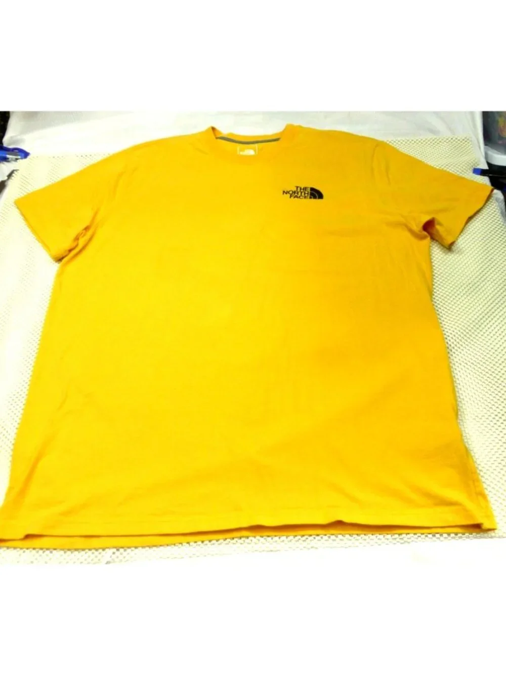 The North Face Mens Yellow Graphic T-Shirt XXL Base Camp Duffle Print Casual Tee